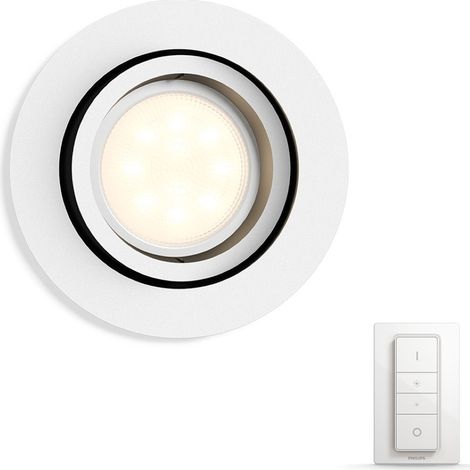 Philips Hue White Ambiance Milliskin Einbauspot rund mit Dimmschalter weiss"-"161698758 (1/5)