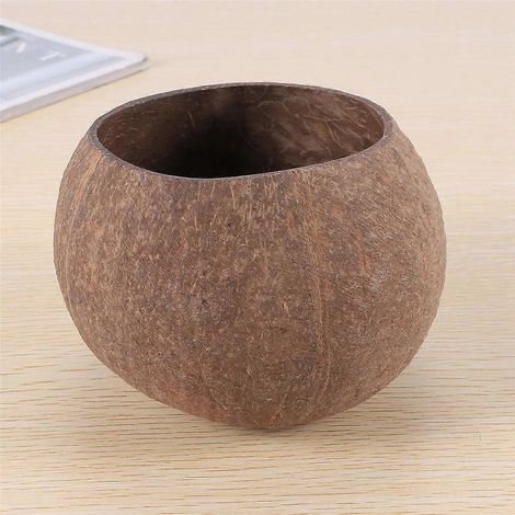 Bol en coque de noix de coco pour bougie coulée, coque de noix de coco, bol en bois de cocotier -- (1/5)
