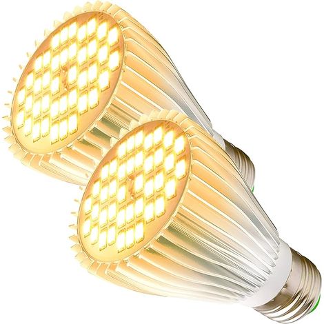 Lampe de Plante, 2Pcs 30W Lampe Horticole LED Croissance Floraison, 40 LEDs Sunlike à Spectre Complet Lampe de Croissance pour Plantes, E27 Lampe Plante Interieur (1/5)