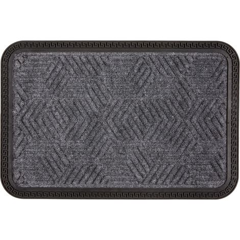 Paillasson extérieur et intérieur - 25 x 60 cm Motif gris (1/4)