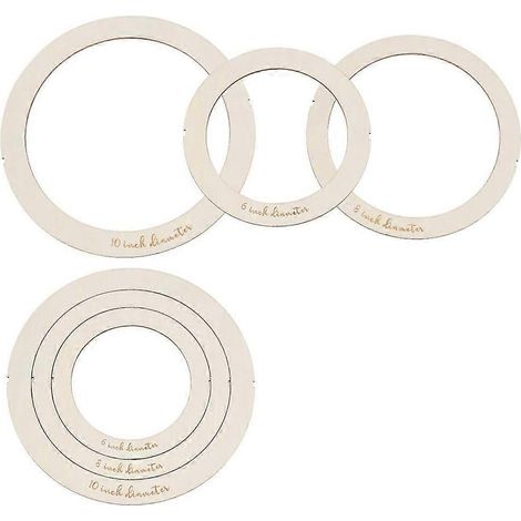 6 moules de découpe ronds pour macramé, outil de découpe en bois pour macramé mural, gabarit de découpe en anneau (1/5)