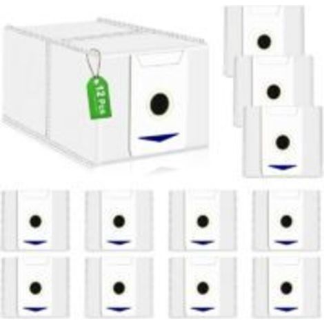 12 sacs pour aspirateur robot Ecovacs Deebot T30 Omni / T30 Pro Omni (blanc)