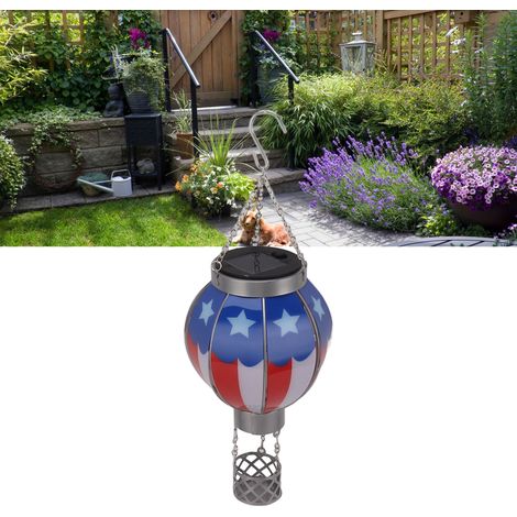 Solarbetriebene Hängeleuchten in Form von Heißluftballons für Terrassen, Gärten und Innenhöfe (1/5)