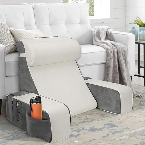Coussin de lecture pour lit et canapé, coussin de livre, avec traversin amovible et accoudoir, coussin de dossier, coussin de dossier ergonomique en mousse à mémoire de forme, pour lire, regarder la (1/5)