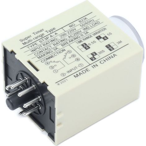 BERM ST3PAA AC220V Zeitverzögerungsrelais, einstellbarer Timer, Ersatzteil für verzögerte Einschaltung (1/5)