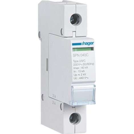 Cartouche 40KA 440V pour parafoudre débrochable HAGER SPN040C