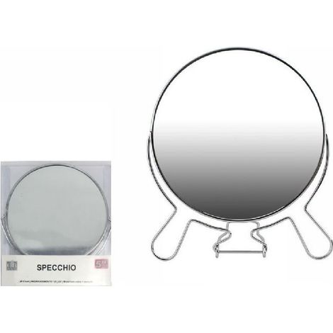 TrAdE Shop Traesio - Specchio Per Cosmetici Rasoio Barba Trucco Make Up Ingrandimento 5″ Pvc 07092 -