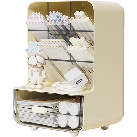 Organiseur de bureau en forme de stylo, idéal pour les bureaux, avec tiroirs,convient aux bureaux, maisons, écoles et espaces (1/5)
