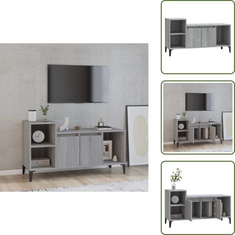 Meuble TV Sonoma gris 100x35x55 cm Bois d'ingénierie - Meubles Tv - Meuble Tv - Support Tv - Unité Tv - Meuble Audio (1/5)