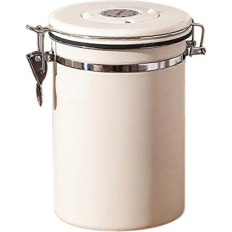 Boîte à café hermétique avec indicateur de date, en acier inoxydable, 1,8 L (1/5)