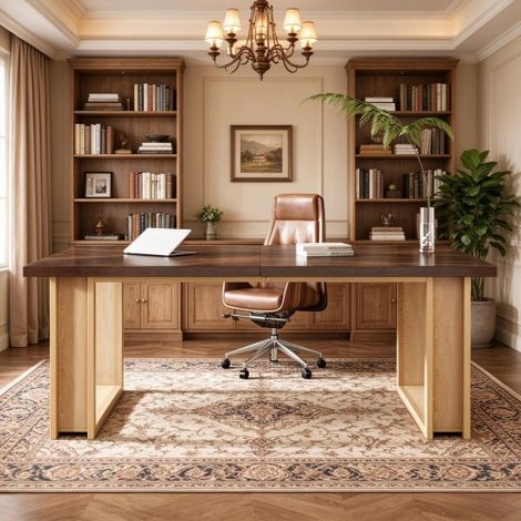 Bureau Moderne 160 x 80 x 75 cm, Plateau en Bois avec Pieds Métalliques, Bureau d'Ordinateur et Table à Manger, Style Industriel (1/5)