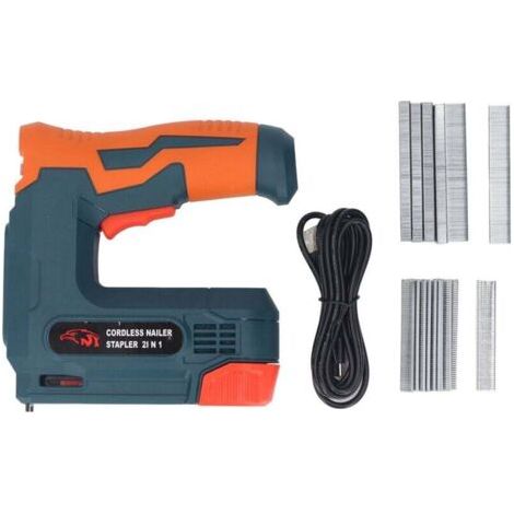 Akku-Nagler, 2-in-1-Elektro-Nagler/Heftgerät, 5 V mit USB-Kabel, Klammern und Nägel für Polsterprojekte, Holzbearbeitung