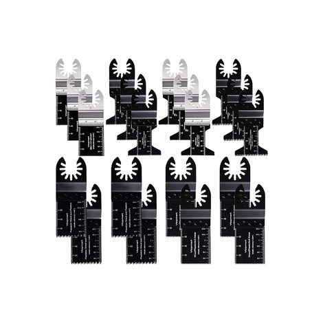 Lot de 20 lames oscillantes multi-matériaux 35 mm – Dents carbure pour outil multifonction, découpe de métal, bois et plastique