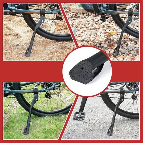 Porte-vélos - Support de vélo - Béquille réglable - Porte-vélos latéral - Porte-vélos VTT - Porte-vélos de route - Porte-vélos de ville - Béquille antidérapante - Noir - Alliage d'aluminium noir (1/5)