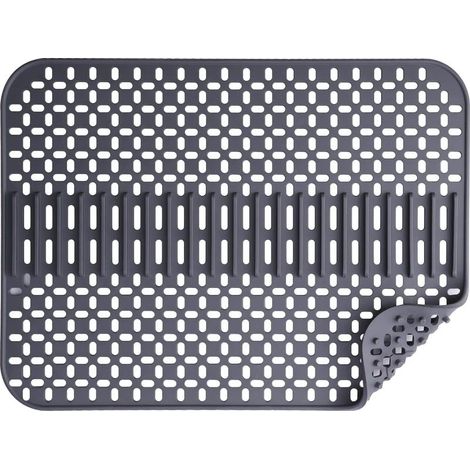 Silikon-Spülbeckenmatte – 43 x 32 cm – 1-lagig – Spülmaschinenfest – Hitzebeständig und rutschfest – Dunkelgrau