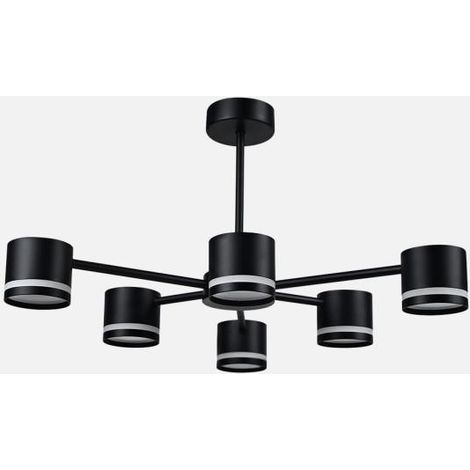 Lampada ortica 6xGX53 nera 54W 4800lm con lampadine 30x59x56 cm