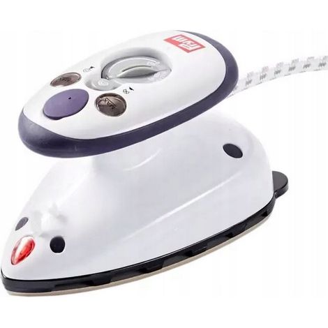 Mini fer à repasser compact 800W – Débit vapeur réglable – Semelle acier 7,5 x 13 cm – Câble 2 m pour usage maison et voyage – Prym