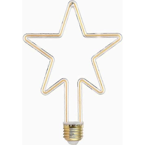 Filiyano-Ampoules LED créatives E27 4W, décoratives en forme d'étoile, blanc chaud 2700K, 220V CA, angle de diffusion de la lumière à 360° (1/5)