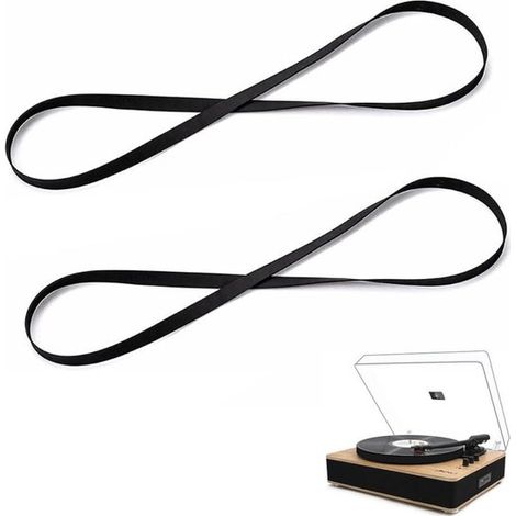 Courroie - 2 pièces - 270 mm - Largeur 5,2 mm - Compatible avec les platines à entraînement par courroie - Courroie de remplacement pour tourne-disque vinyle vintage - pour la plupart des platines (1/5)