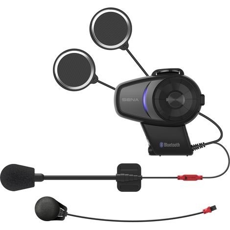 Intercom moto Bluetooth 4.1 SENA 10S, portée jusqu'à 1600 m, avec microphone universel (sans radio) (2 kits) (EL) - Remplace le modèle 10S-01D
