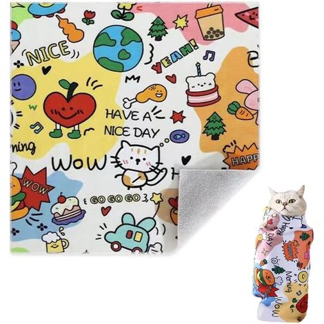 sciarpa per tagliare le unghie dei gatti, borsa per la toelettatura dei gatti, sciarpa per tagliare le unghie dei gatti, autoadesiva, anti-morso, pulisci le orecchie, strumento multifunzione per