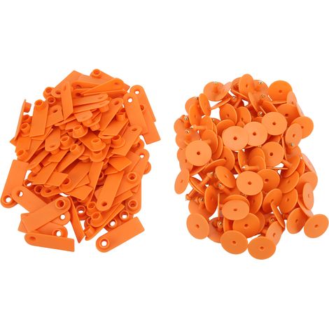 100 pièces étiquettes d'oreille vierges pour animaux chèvre mouton cochon bétail TPU pour animaux de ferme sans lettres, Orange