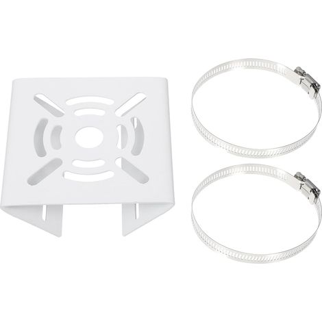 Support de Fixation pour Montage sur Poteau Blanc pour Caméra de Sécurité en Fer Résistant la Corrosion Équerre Épaissie pour Installation Extérieure (1/5)