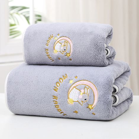 Serviette de bain en polaire corail douce, épaisse et absorbante, gris 70x140 cm, idéale pour la douche, la maison et la plage.