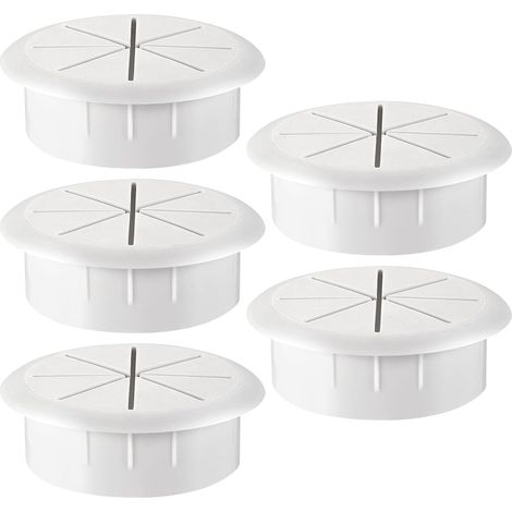 CCYKXA Set of 5 White Plastic Flexible Cable Grommets (1/4)