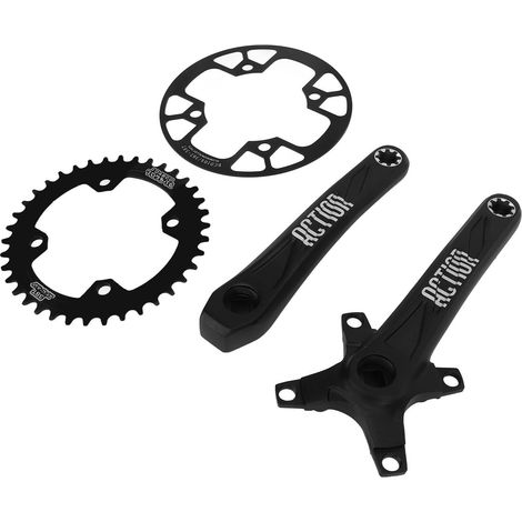 38-Zahn-Mountainbike-Kurbelgarnitur, Narrow/Wide-Kettenblatt, 170 mm Kurbelarme, 36-38-Zahn-Kettenblattschutz. (1/5)