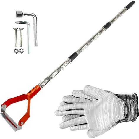 Binette de Jardin Pelle Robuste à Manche Long avec Boucle À Étrier Pour Le Désherbage Du Jardin Pour Creuser Bêcher Sarcler Délimiter Déscompacter Parterre Ferme Cour (1/5)