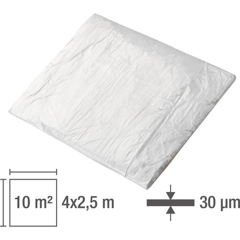 KesTek Abdeckfolie Schutzfolie Malerfolie Abdeckplane 4x2,5m 30µm LDPE Transparent (1/5)