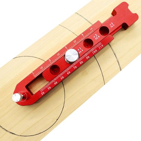 Brújula de carpintero profesional de aleación de aluminio, regla redonda ajustable, compás de carpintero para dibujar círculos, calibre de marcado industrial de precisión para carpintería. (1/5)