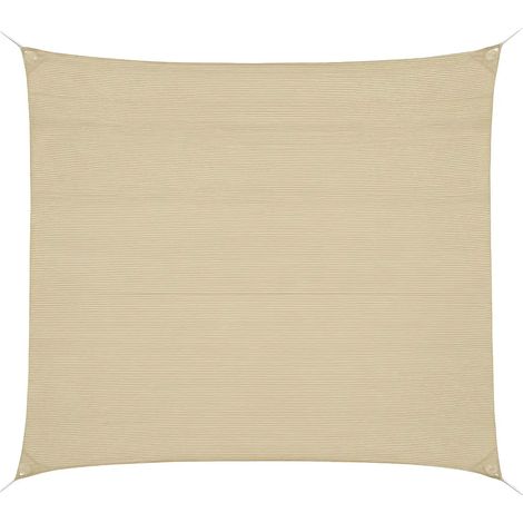 Telo a Vela Ombreggiante Quadrato 3x3 m Beige per Giardino Terrazzo (1/4)