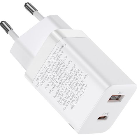 Chargeur rapide Baseus Super Si Pro USB-C QC 30 PD 30 W, chargeur mural blanc (1/5)