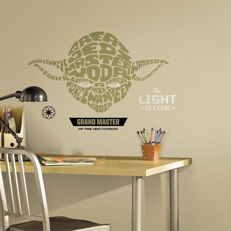 Stickers Géant Yoda Typographique Star Wars (1/3)