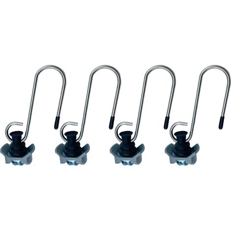 Lot de 4 crochets pour rails d'avion - Goujons simples - Ancres d'arrimage avec crochet - Installation facile - Sangle de sécurité pour meubles (1/5)