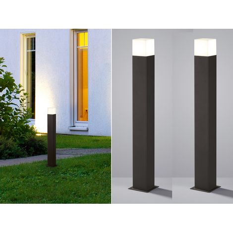 LED Pollerleuchte 2er Set in Anthrazit Höhe 80cm IP44 - Außenleuchte Wegeleuchte (1/5)