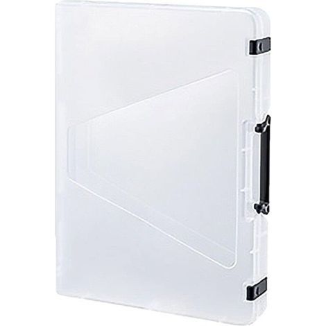 Porte-documents portable en plastique transparent, étui de bureau épais noir, format A4 (1/3)