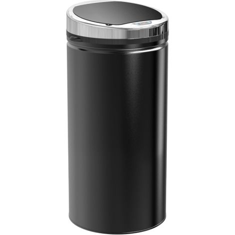 42L Automatic Sensor Trash Can for Kitchen, Stainless Steel Motion Detection Bin with Inner Bucket, Black Rubbish Container