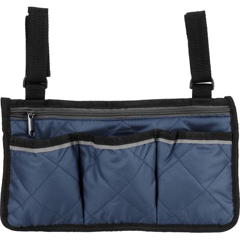 Sac Latéral Pour Fauteuil Roulant - Sac De Rangement Pour Accoudoir De Chaise De Bureau - Bleu Marine - 1 Pièce (1/5)