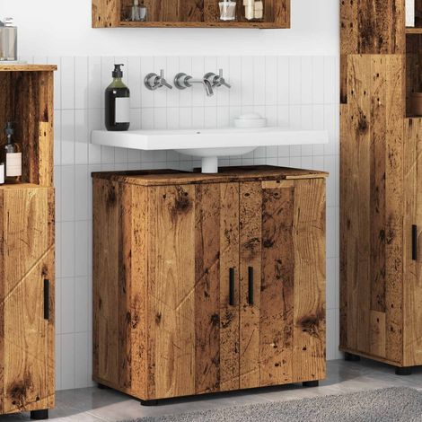vidaXL Cabinet de salle de bain avec porte Bois Ancien 61 x 35 x 64 cm (1/5)