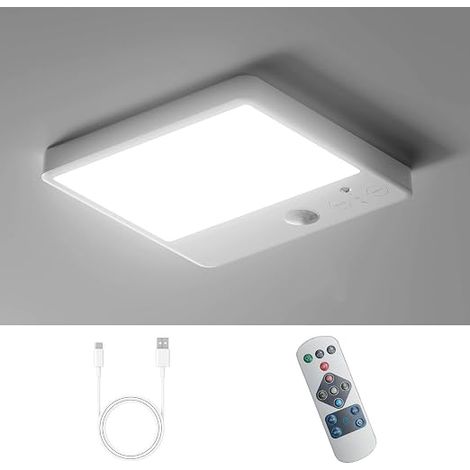 Wireless Motion Sensor Light, LED Ceiling Light, Remote Control, Light Fixture for Bathroom/Garage/Hallway/Staircase/Toilet (1/5)
