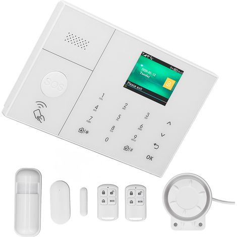 2,4-Zoll-Farb-TFT-Bildschirm, GSM-WLAN-Alarmsystem, Tuya-kompatibler Diebstahlschutz-Smart-Home-Automatisierungscontroller, Fernbedienung (1/5)