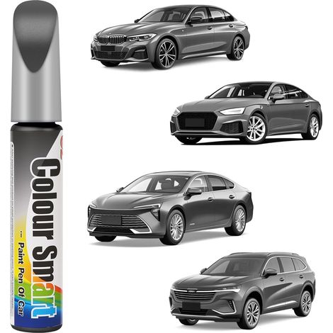 Stylo Retouche Peinture, 12ml Stylo Anti Rayure Voiture, peintures de retouche, Stylos Peinture Voiture, Stylos retouche peinture voitures pour Carrosserie Moto Voitures Vélo, gris (1/5)