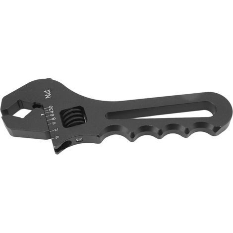 AN3- bis AN16-Rohrverschraubungsschlüssel, verstellbarer V-förmiger Schlüssel, leichter Aluminiumschlüssel, Werkzeug für Fahrzeugmodifikationen, schwarz (1/5)