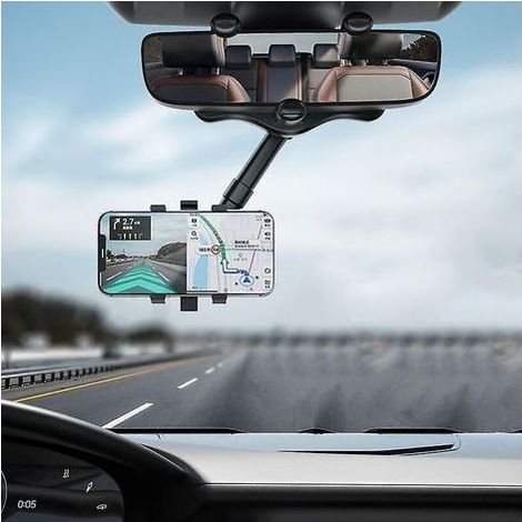 Support universel pour téléphone de voiture, réglable à 360 degrés, pour rétroviseur - 1 pièce (1/5)