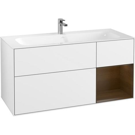 V&B Waschtischunterschrank Wandbeleuchtung Finion 119,6x59,1cm, Rg re wal ven, glo wh. Lac (1/2)