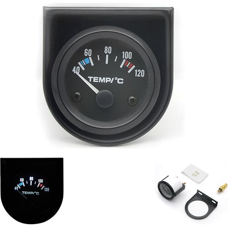Indicatore di temperatura dell'acqua per auto, misuratore di temperatura dell'acqua 12V con sensore, 52 mm 40-120℃ con retroilluminazione digitale a LED, accessori per auto SUV (1/5)