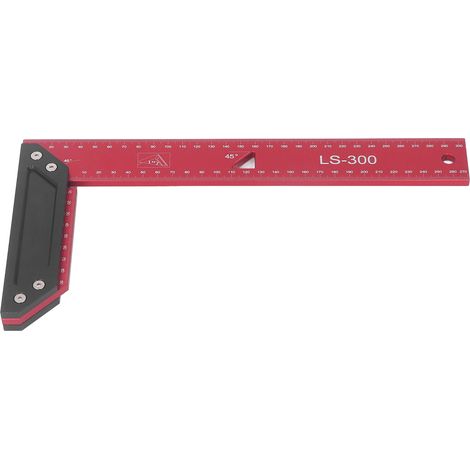 Règle à tracer menuiserie aluminium L 300mm, mesure précise double 45°, outil de marquage facile à lire, équerre de traçage robuste. (1/5)